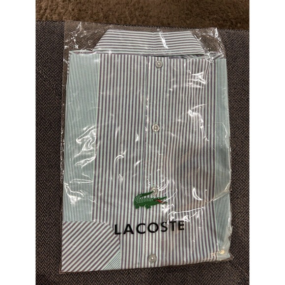 Lacoste Short Sleeve Button Down Men’s Dress Shirt With Pocket Size 38 NWT! - Picture 3 of 3